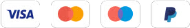 Visa, Mastercard, American Express, Paypal